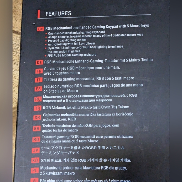 NWOT Redragon K585 DITI Wired One-Handed RGB Mechanical Gaming Keyboard - Picture 4 of 9